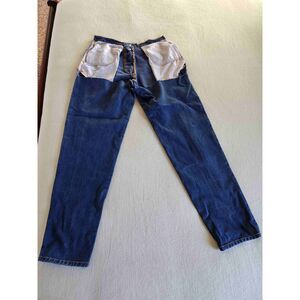 Butt show blue jeans costume funny matetial fabric denim chap